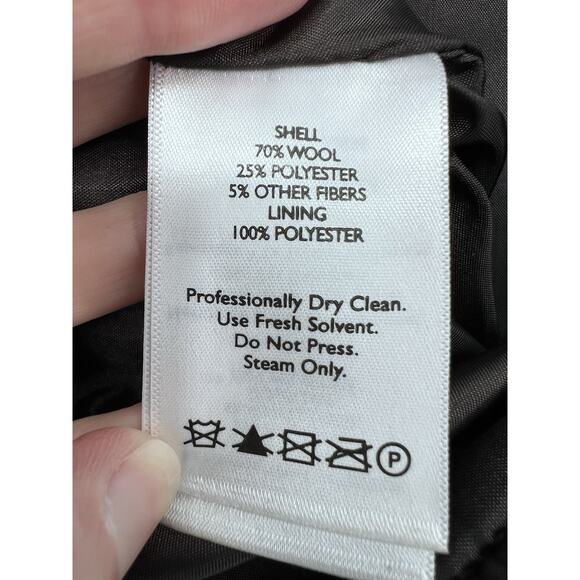 Eddie Bauer Women’s Burgundy Brown Plaid Wool Blend Pencil Skirt Academia 8 Tall - Picture 5 of 10